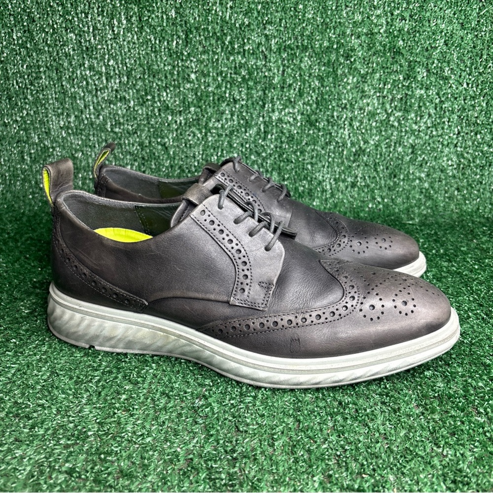 Ecco ST.1 Hybrid Shoes Mens Gray Oxford Wingtops Lace Up Shoes Size US 7 / EU 41
